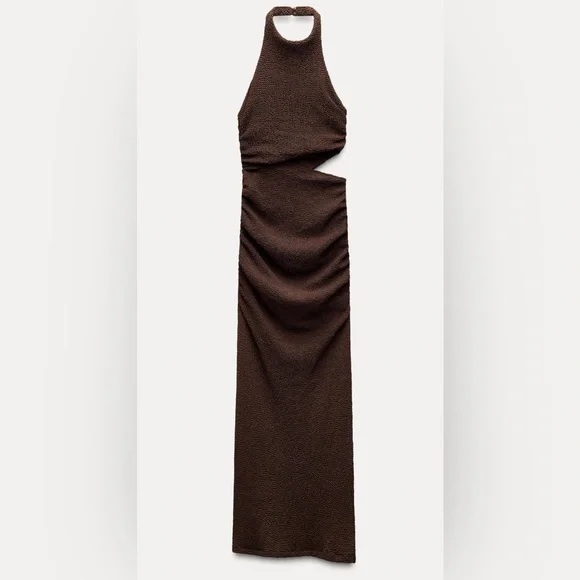 NWT ZARA TEXTURED CUT OUT DRESS - Picture 7 of 11